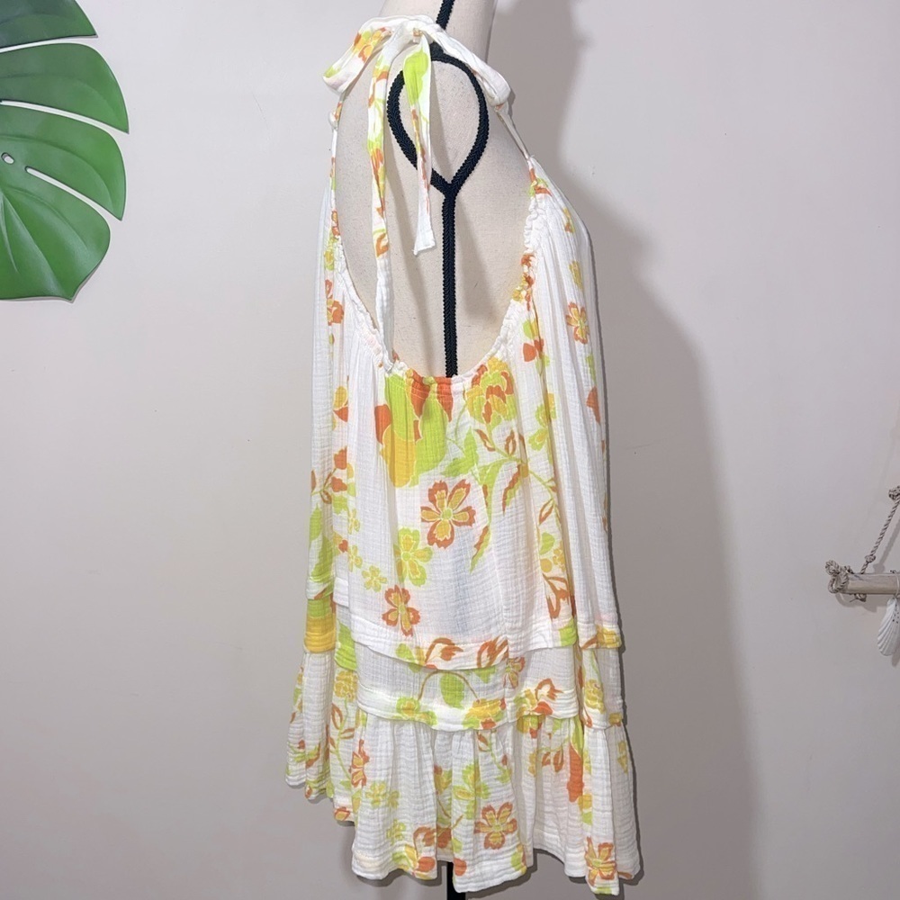 Free People Fleur Printed Tunic Mini Dress in Retro Combo Sz. Small - Picture 8 of 13